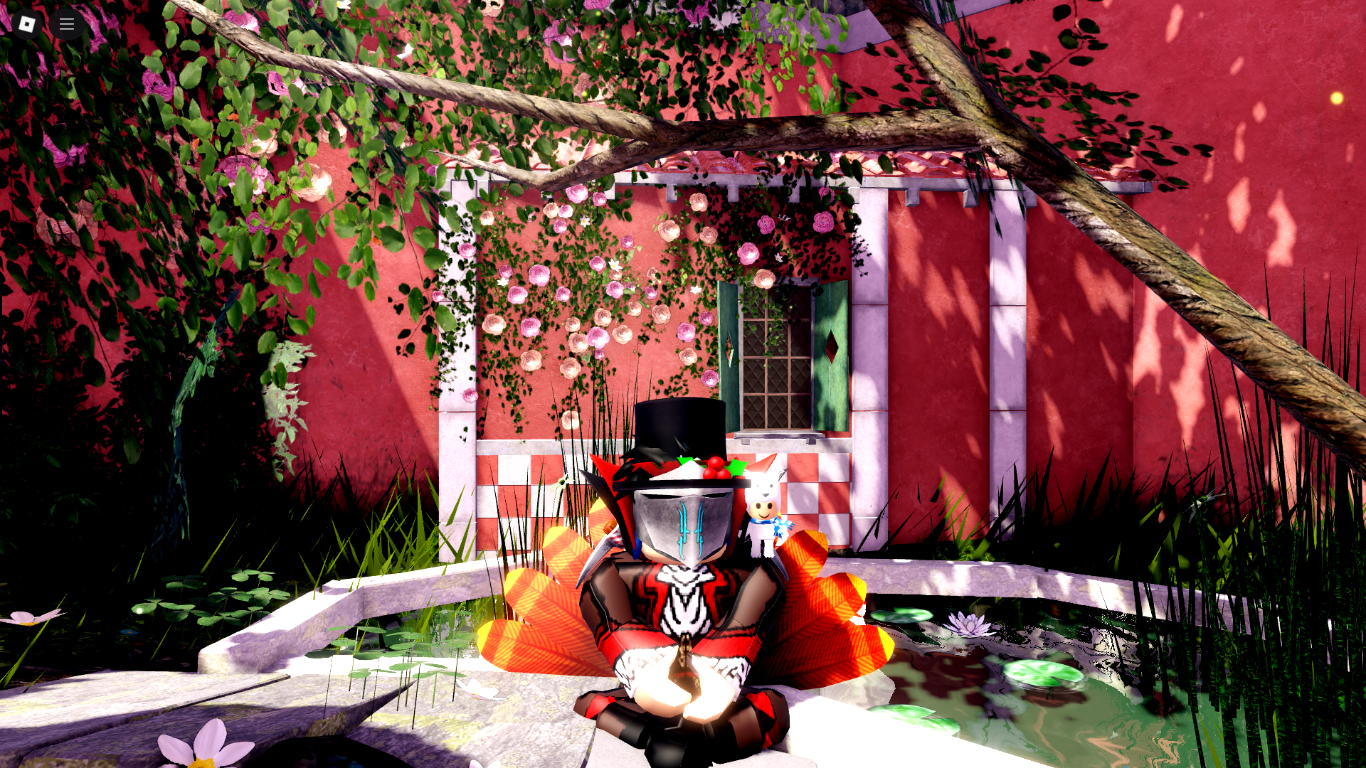 Samuel9yr sitting in Flower Garden in the Clouds